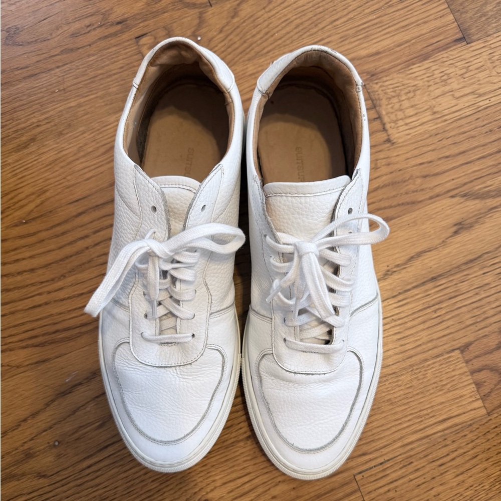 SuitSupply White Leather Minimalist Sneakers EU 43